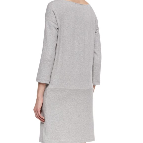 Grey Joan Vass Knit Zip-Pocket Shift Dress 8/10 - Picture 3 of 7